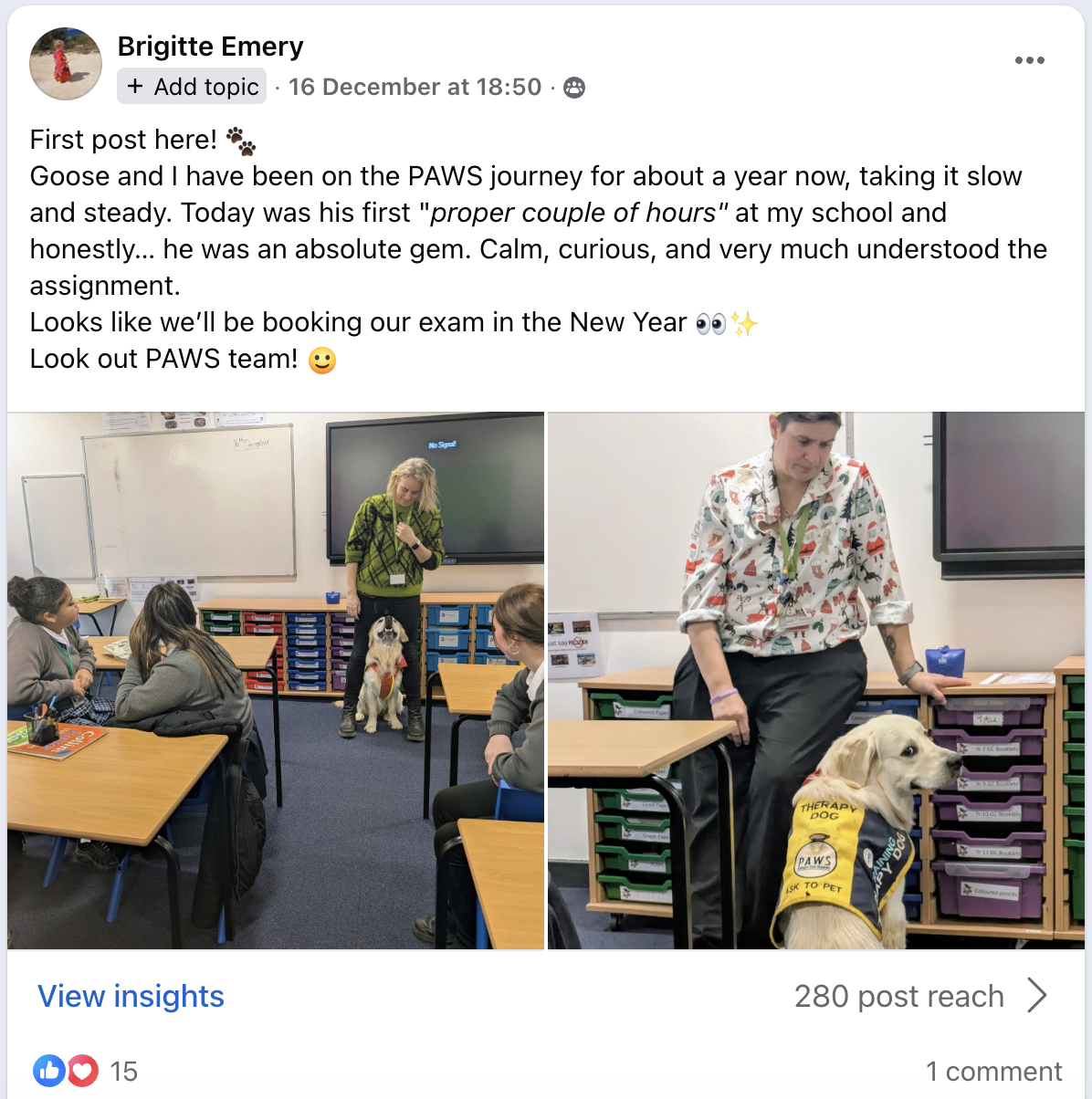 PAWS Therapy Dogs in Schools | UK's Leading School Therapy Dog Programme